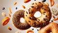 Healthy Organic Whole Grain Bagel for Breakfast Royalty Free Stock Photo