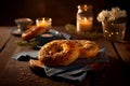 Healthy Organic Whole Grain Bagel for Breakfast Royalty Free Stock Photo