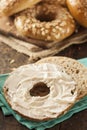 Healthy Organic Whole Grain Bagel Royalty Free Stock Photo