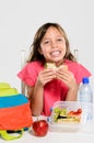 Healthy packed lunch box for elementary school girl Royalty Free Stock Photo