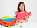 Healthy packed lunch box for elementary school girl Royalty Free Stock Photo