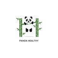 Healthy panda cartoon logo vector illustration