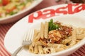 Healthy pasta bolognese and pasta salad Royalty Free Stock Photo