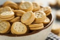 Healthy Peanut Butter Sandwich Crackers Royalty Free Stock Photo