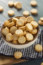 Healthy Peanut Butter Sandwich Crackers Royalty Free Stock Photo