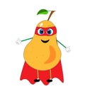 Healthy pear cartoon illustration vegan vector