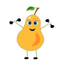 Healthy pear cartoon illustration vegan vector
