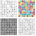 100 healthy person icons set vector variant