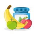 Healthy pills treatment and delicious fruits