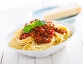 Healthy plate of Italian spaghetti