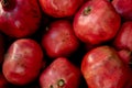 Healthy pomegranate fruit, background, close up top view