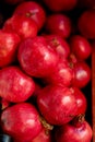 Healthy pomegranate fruit, background, close up top view