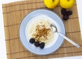 Healthy porridge for breakfast still life