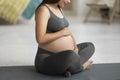 Healthy Pregnancy. Cropped Shot Of Young Beautiful Woman Embracing Her Pregnant Belly