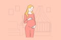 Healthy pregnancy, waiting for childbirth, baby expecting and childbearing, happy motherhood concept