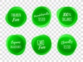 Healthy product package vector green labels