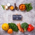 Healthy products rich in vitamin A Royalty Free Stock Photo