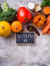 Healthy products rich in vitamin A Royalty Free Stock Photo