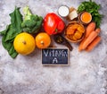 Healthy products rich in vitamin A Royalty Free Stock Photo