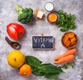 Healthy products rich in vitamin A Royalty Free Stock Photo