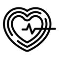 Healthy pulse icon outline vector. Human heart beat Royalty Free Stock Photo