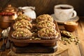 Healthy pumpkin muffins with seeds Royalty Free Stock Photo