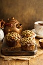 Healthy pumpkin muffins with seeds Royalty Free Stock Photo