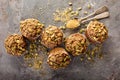 Healthy pumpkin muffins with seeds Royalty Free Stock Photo