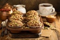 Healthy pumpkin muffins with seeds Royalty Free Stock Photo