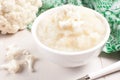 Healthy puree from raw cauliflower Royalty Free Stock Photo