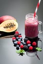 Healthy purple fruit juice