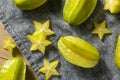 Healthy Raw Yellow Starfruit Royalty Free Stock Photo