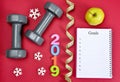 Healthy resolutions for the New Year 2019. Royalty Free Stock Photo