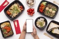 Healthy restaurant food delivery in your cellphone