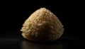 Healthy rice meal on black background, focus on foreground ingredient generated by AI