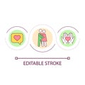 Healthy romantic relationships loop concept icon