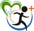Healthy run illustration and logo Royalty Free Stock Photo