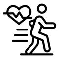 Healthy running icon, outline style