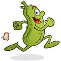 Healthy Running Pickle Cartoon Character