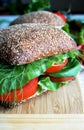 Healthy rye bread sandwich with tomato Royalty Free Stock Photo