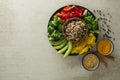 Healthy Salad bowl with vegetables and quinoa Royalty Free Stock Photo