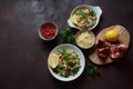 Healthy salad with couscous, fresh mint, cucumber, pomegranate, lemon and olive oil.