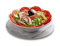 Healthy salad with crabmeat and vegetables