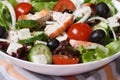 Healthy salad of fresh vegetables with chicken. macro. Royalty Free Stock Photo