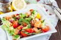 Healthy salad with papaya, avocado, tomatoes Royalty Free Stock Photo