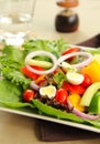 Healthy salad with quail eggs