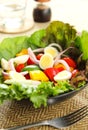Healthy salad with quail eggs Royalty Free Stock Photo