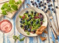 Healthy salad with rocket and blueberries Royalty Free Stock Photo