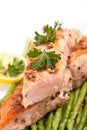 Healthy salmon with coriander