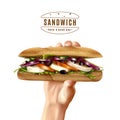 Healthy Sandwich In Hand Realistic Image